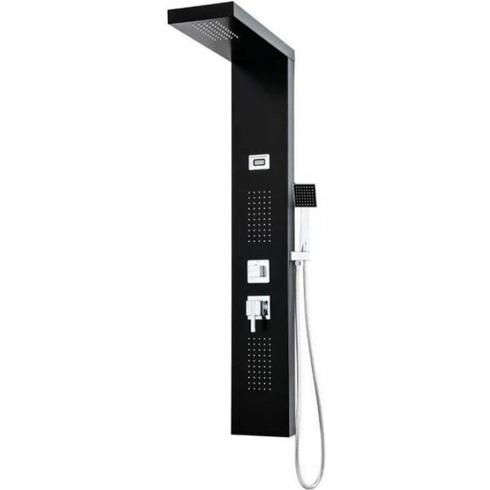 Edouard Rousseau Columna de ducha de hidromasaje Torquay negra con pantalla LED Edouard Rousseau Columna de ducha de hidromasaje Torquay negra con pantalla LED