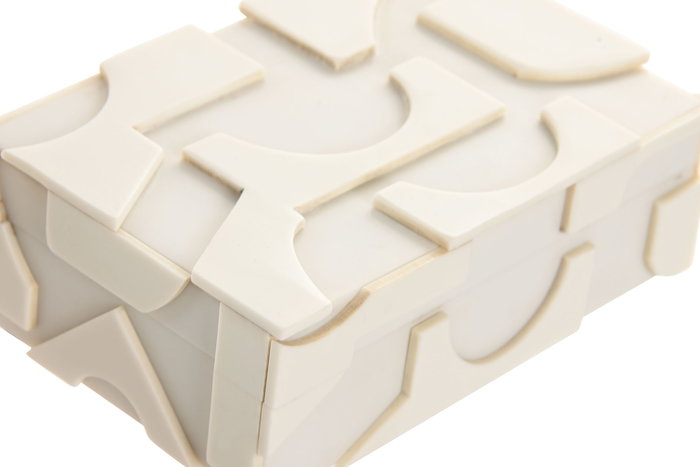 DKD Home Decor Joyero Moderno Blanco Set de 2 Resina y Hueso 18 x 13 x 7.5 cm