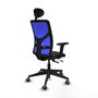 PIQUERAS Y CRESPO Silla de oficina Motilla con mecanismo Sincro/Traslack, Azul y Negro