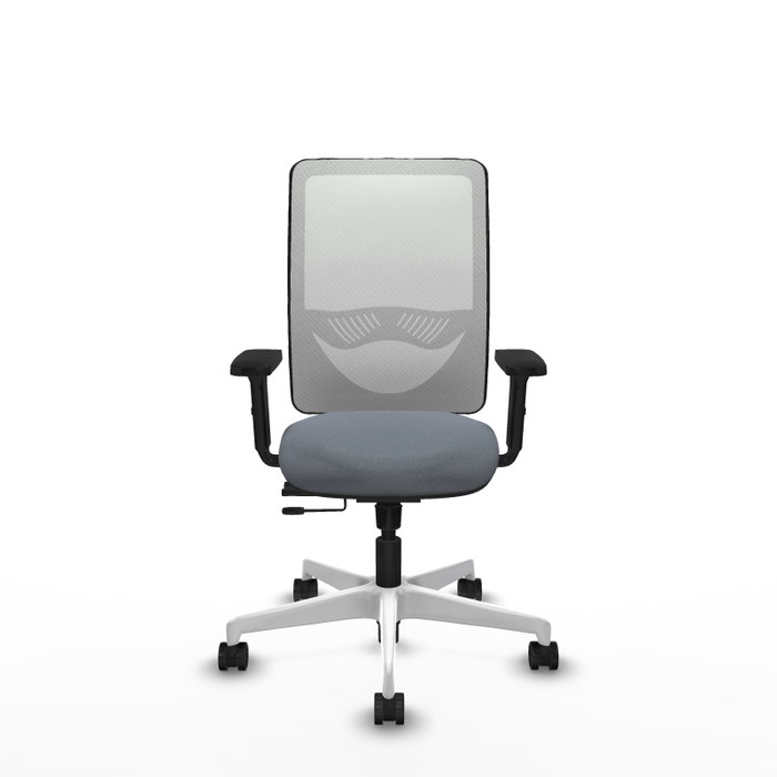 PIQUERAS Y CRESPO Silla de oficina Zulema con mecanismo Sincro/Traslack, Gris y Blanco