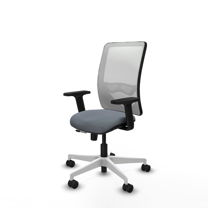 PIQUERAS Y CRESPO Silla de oficina Zulema con mecanismo Sincro/Traslack, Gris y Blanco