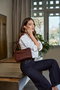 Lucky Bees 1273 Bolso Claret Red de Cuero de Polivinilo Elegante para Mujer
