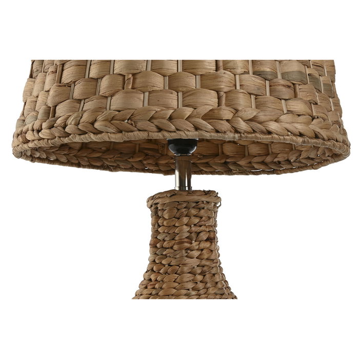 DKD Home Decor Lámpara de Sobremesa de Fibra y Metal Natural