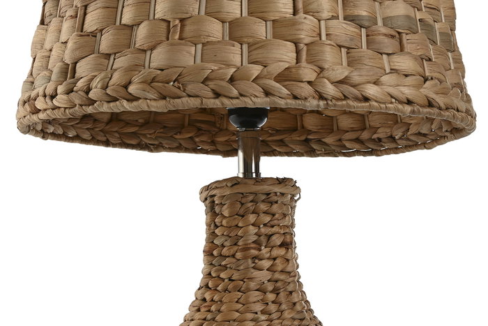 DKD Home Decor Lámpara Sobremesa Balines Fibra Metal Natural 38 x 66 x 38 cm