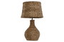 DKD Home Decor Lámpara Sobremesa Balines Fibra Metal Natural 38 x 66 x 38 cm