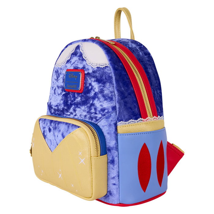 Loungefly Mochila Blancanieves Disney 26cm Mini Mochila de Terciopelo con Adornos de Piel Sintética
