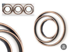 Giftdecor Set 3 Espejos Aros Negro Dorado 76x26 cm (Set de 8)