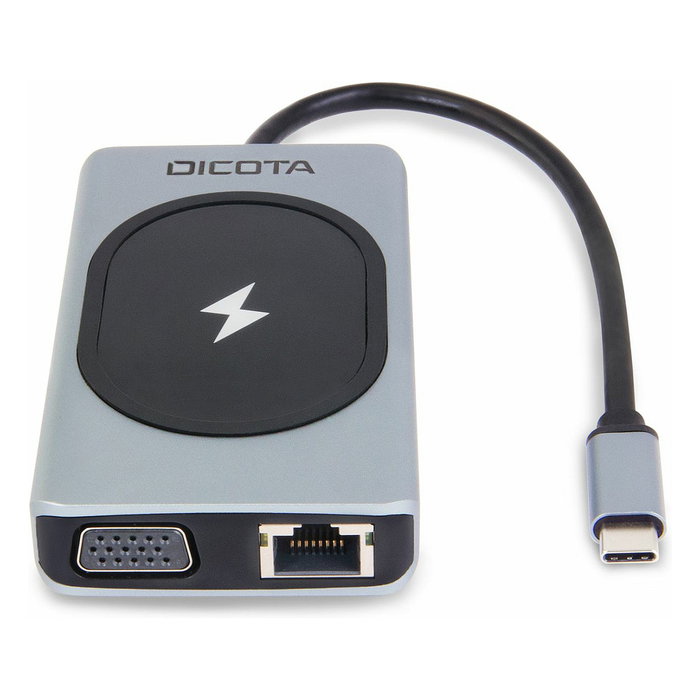 DICOTA D32059 Hub USB-C 10-en-1 con Carga 4K PD 100W Plata Aluminio