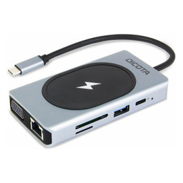 DICOTA D32059 Hub de conexión USB-C 10-en-1 4K PD 100W Plata