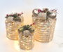 DKD Home Decor Set de 3 Piezas Decorativas Iridiscentes con LED