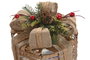 DKD Home Decor Regalo Navidad Set de 3 Piezas Ratan Led Natural Multicolor 25 x 30 x 25 cm