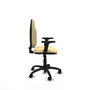 Silla de oficina Algarra con mecanismo Contacto permanente básico tapizada con Similpiel color Crema. Equipada con Base poliamida negra, Brazos 2D y Ruedas de nailon 50 mm