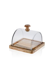 Hermia CAM0403 Plato para Servir Tartas de Cristal Transparente 15 x 19 x 19 cm