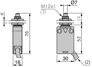 TELEMECANIQUE SENSORS XCMD21F0L1 Interruptor de fin de carrera espárrago Ø7mm NO+NC 6A