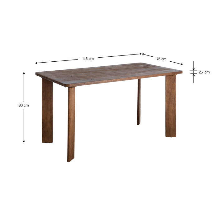 Mesa Marrón Madera de Mango 145 X 80 X 75 cm