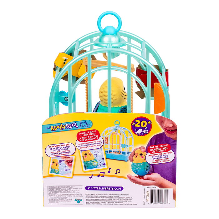 Moose Little Live Pets Pájaro Parlanchín Azul 26691 con Más de 20 Reacciones y Sonidos, Repite lo que Dices Moose Little Live Pets Pájaro Parlanchín Azul 26691 con Más de 20 Reacciones y Sonidos, Repite lo que Dices