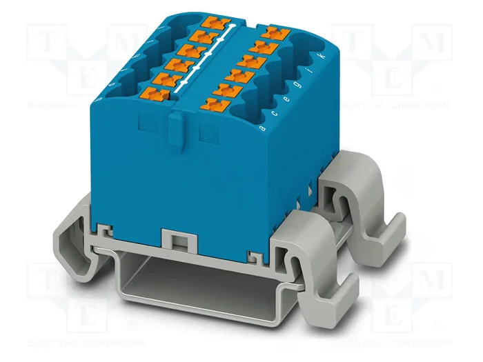 PHOENIX CONTACT PTFIX 12X2,5-NS35A BU Conector de carril de 12 bornas PHOENIX CONTACT PTFIX 12X2,5-NS35A BU Conector de carril de 12 bornas