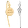Secrecy Pendientes HERO Plata de Ley 925 Reciclada con Baño de Oro 18K y Diamante, 3cm, Dorado