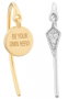Secrecy Pendientes HERO Plata de Ley 925 Reciclada con Baño de Oro 18K y Diamante, 3cm, Dorado
