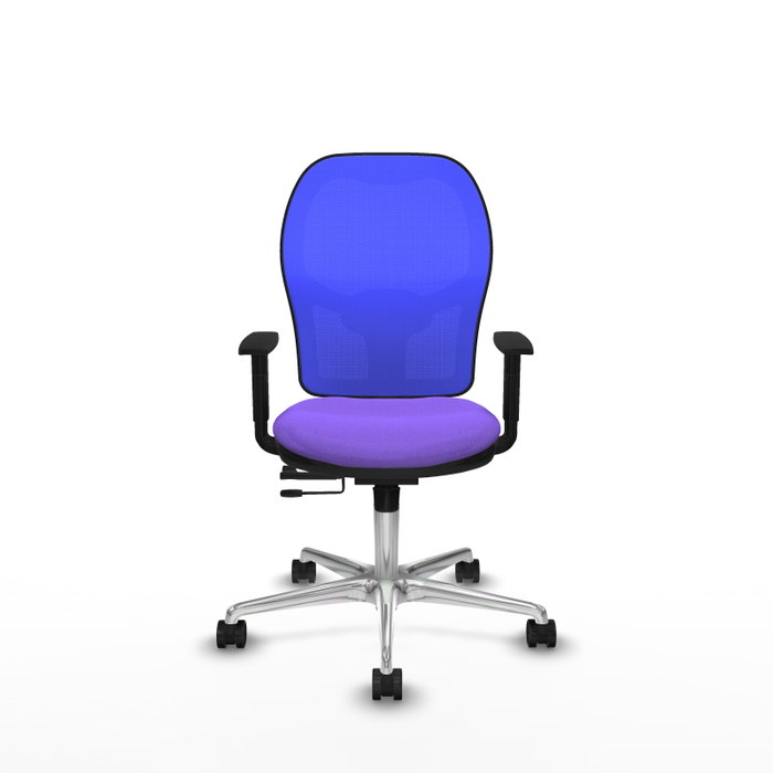 PIQUERAS Y CRESPO Silla de oficina Jorquera con mecanismo Sincro/Traslack, Tela Lila y Malla Azul