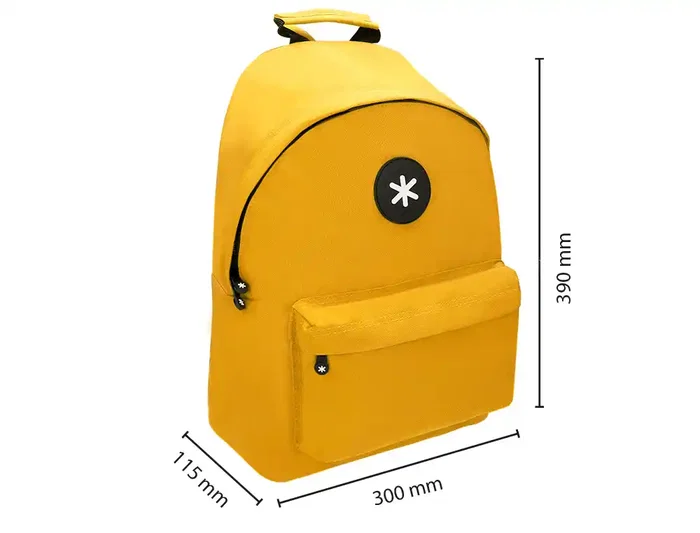 Antartik Mochila con Asa y Bolsillos con Cremallera Color Mostaza 310x160x410 mm