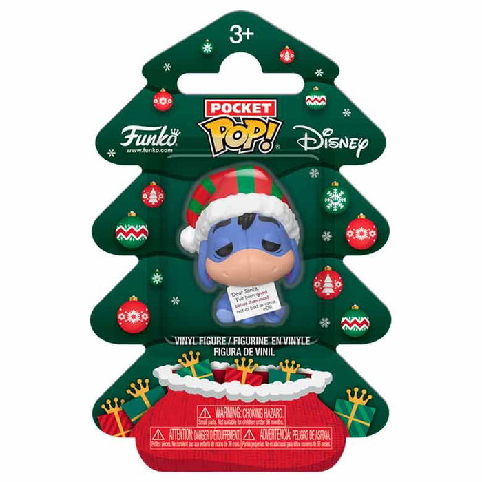 Funko Winnie the Pooh Holiday 2025 Llaveros Pocket POP! Vinyl Eeyore Tree Holiday Box 4 cm