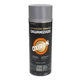 Oxiron Pintura Spray Galvanizado en Frío Zinc 400 ml Mate Interior/Exterior Hierro Imprimación Antioxidante