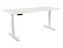 Rocada Mesa regulable en altura eléctricamente hasta 129 cm, estructura de acero, 180 cm, blanco