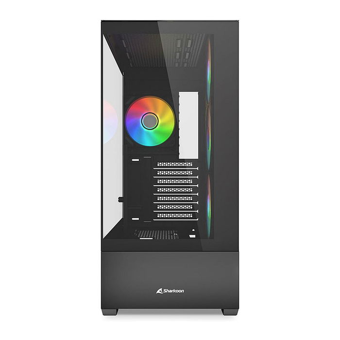 Sharkoon AK6 RGB ATX Caja de PC con Panel Lateral de Vidrio Templado y 3 Ventiladores RGB Incluidos, Negra