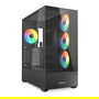 Sharkoon AK6 RGB ATX Caja de PC con Panel Lateral de Vidrio Templado y 3 Ventiladores RGB Incluidos, Negra