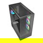 Sharkoon AK6 RGB ATX Caja de PC con Panel Lateral de Vidrio Templado y 3 Ventiladores RGB Incluidos, Negra