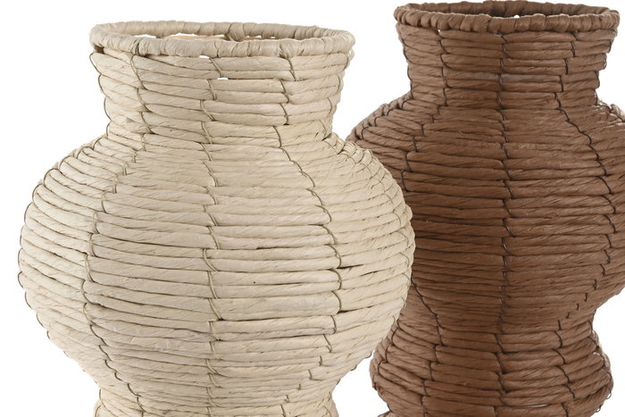 DKD Home Decor Jarrón de Fibra 20x20x40 cm Surtido de 2 Unidades