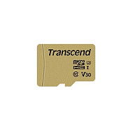 Transcend USD500S Tarjeta microSDHC de 16GB Clase 10 U3 V30 con Adaptador, hasta 95MB/s Lectura, 50MB/s Escritura