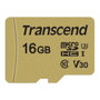Transcend USD500S 16GB MicroSDHC UHS-I U3 con Adaptador