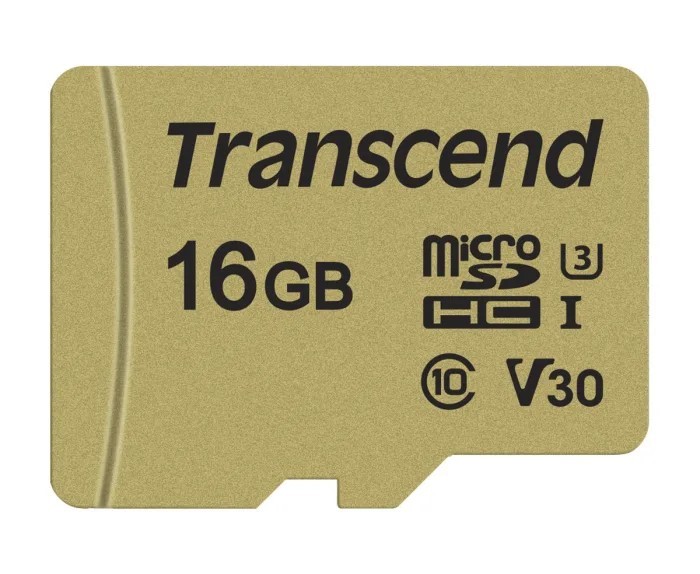 Transcend Tarjeta microSDHC 16GB USD500S con Adaptador Transcend Tarjeta microSDHC 16GB USD500S con Adaptador