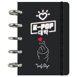 LOVELY STORY Cuaderno A6 K-Pop Black 10.5x14.8 cm - 100 Hojas 100 gr