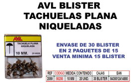 Tachuelas Niqueladas 10 mm Blíster 2059