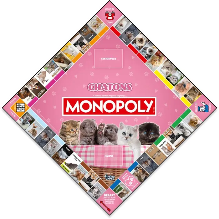 Winning Moves Monopoly Gatitos - Juego de mesa para 2 a 6 jugadores, a partir de 8 años - WIN5036905063180
