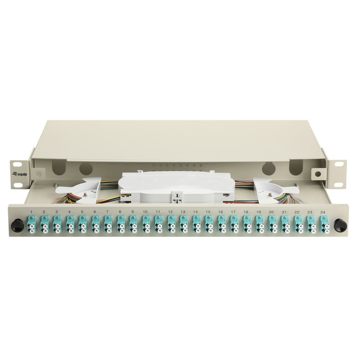 EQUIP Panel de empalme de fibra óptica 24 puertos LC-Duplex OM3 1U