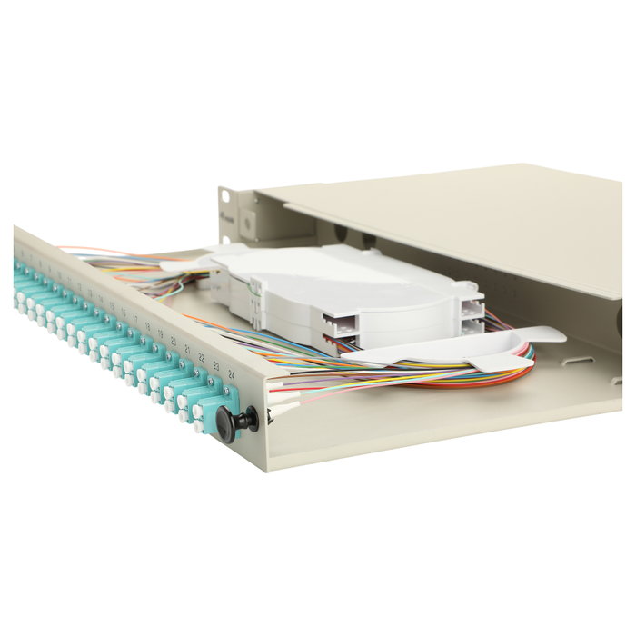 EQUIP Panel de empalme de fibra óptica 24 puertos LC-Duplex OM3 1U
