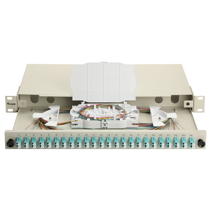 EQUIP Panel de empalme de fibra óptica 24 puertos LC-Duplex OM3 1U