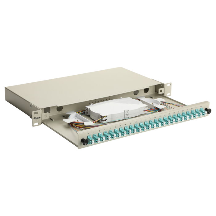 EQUIP Panel de empalme de fibra óptica 24 puertos LC-Duplex OM3 1U