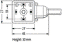 MURRELEKTRONIK Conector de Válvulas Versión A 4 Pines Hembra 24VDC 4A