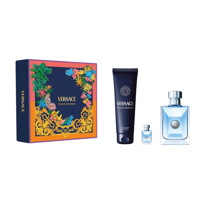 Set Versace: Pour Homme, Eau De Toilette, For Men, 100 ml + Pour Homme, Shower Gel, For Hair & Body, For All Skin Types, 150 ml + Pour Homme, Eau De Toilette, For Men, 5 ml *Miniature Set Versace: Pour Homme, Eau De Toilette, For Men, 100 ml + Pour Homme, Shower Gel, For Hair & Body, For All Skin Types, 150 ml + Pour Homme, Eau De Toilette, For Men, 5 ml *Miniature
