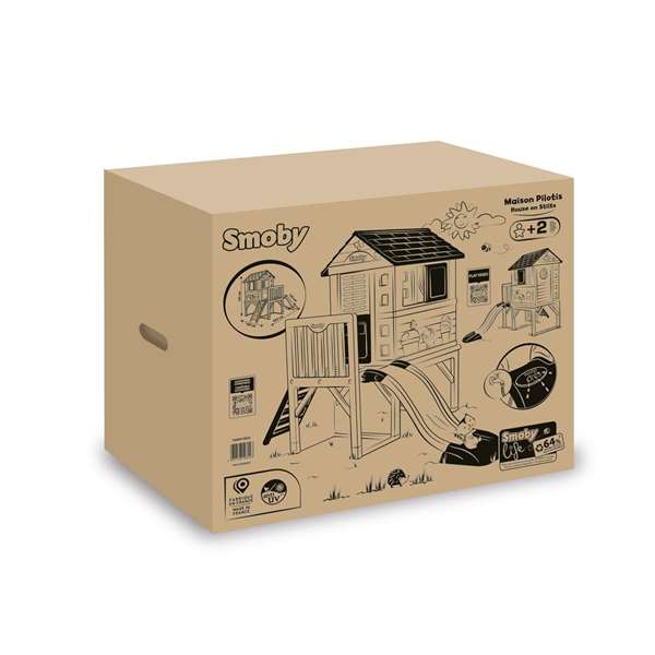 Smoby Casa de la Playa para Niños, 243x197 cm, Juguete Exterior, Sin Montaje, Edad 3+