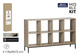 Inde Estantería Cubo 8 Compartimentos con Patas de Metal 118x29x72 cm