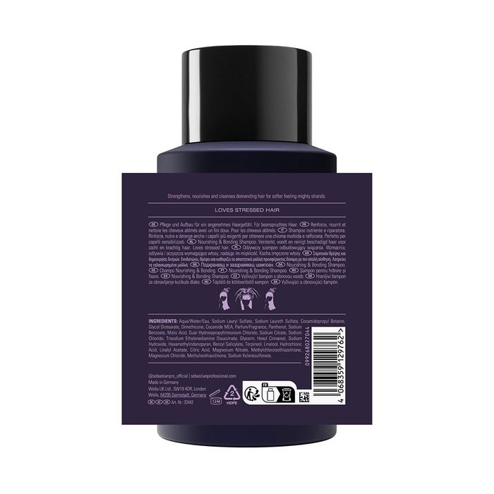 Sebastian Professionals NO.BREAKER Champú Profesional Nutre y Limpia para Cabello Débil y Delicado, 280 ml