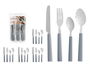 Kinvara Set 16 Cubiertos con Cubertero Gris Metal y Plástico 7x38x5 cm (Set de 6)