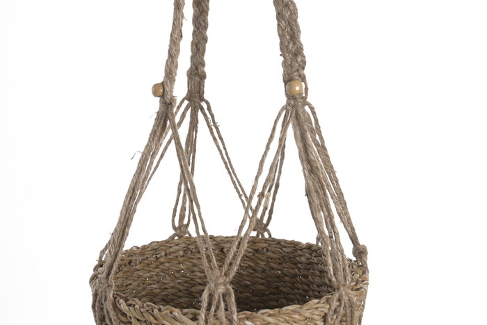 DKD Home Decor Macetero Seagrass Macrame Surtido de 2 piezas