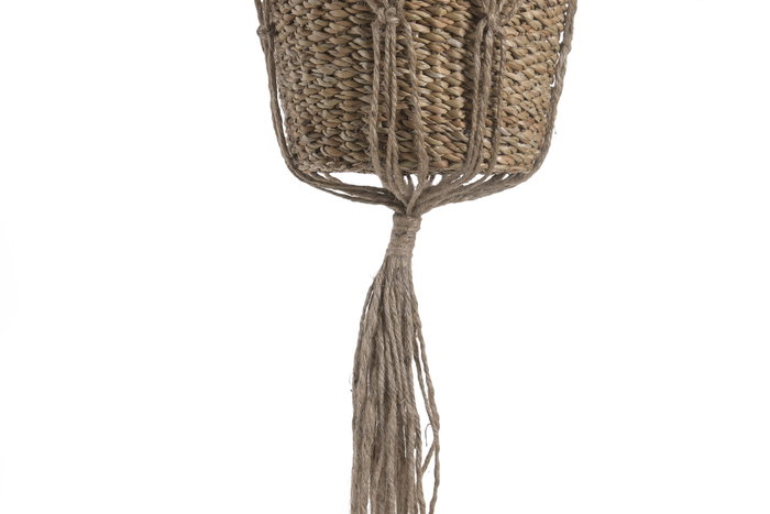 DKD Home Decor Macetero Seagrass Macrame Surtido de 2 piezas